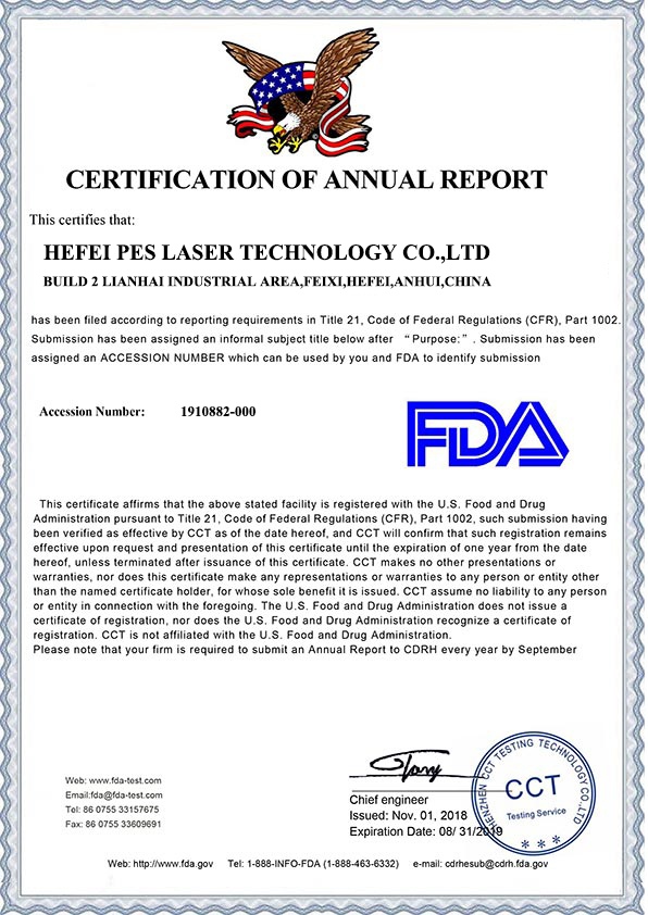 FDA of Laser Cleaning machine